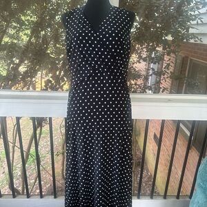 Ralph Lauren Black and White Polka Dot Maxi Dress